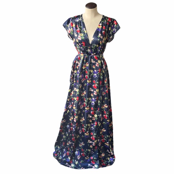 Tularosa Blue Sid Wrap Maxi Dress in Armada- Festival - Picture 4 of 13